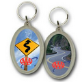 Acrylic Oval Key Chain (Custom) 3D Lenticular Image